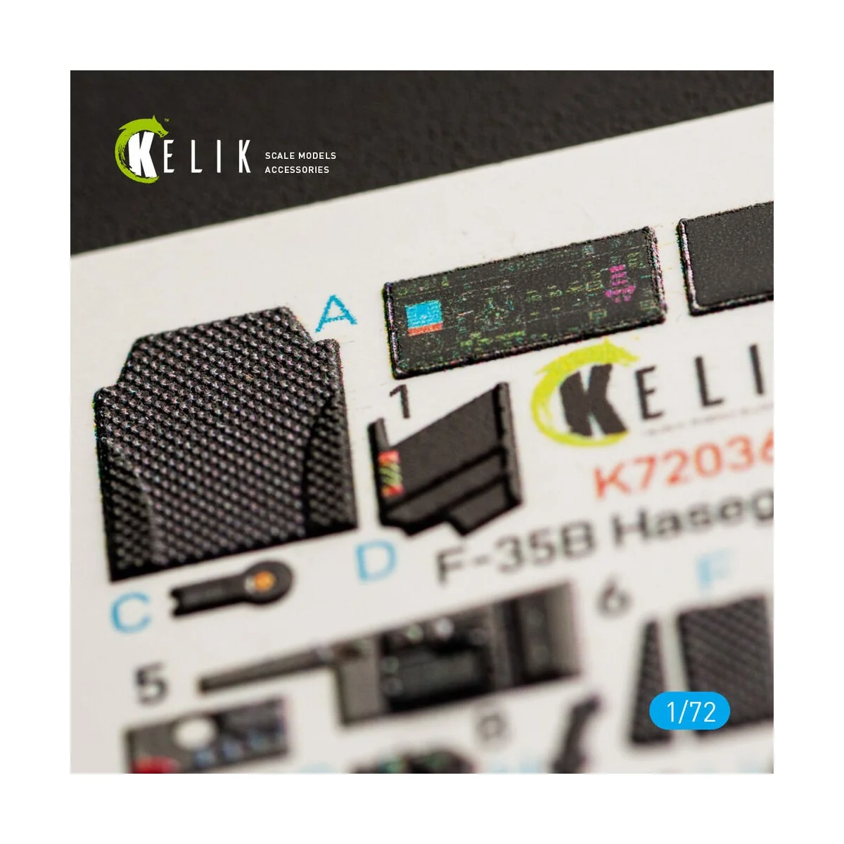 F-35B interior 3D decals for Hasegawa kit, 1/72 - Kelik K72036