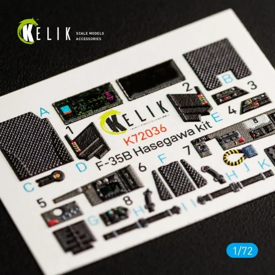 F-35B interior 3D decals for Hasegawa kit, 1/72 - Kelik K72036