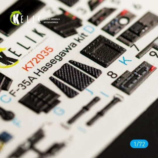 F-35A interior 3D decals for Hasegawa kit, 1/72 - Kelik K72035 F-35A interior 3D decals for Hasegawa kit, 1/72 - Kelik K72035