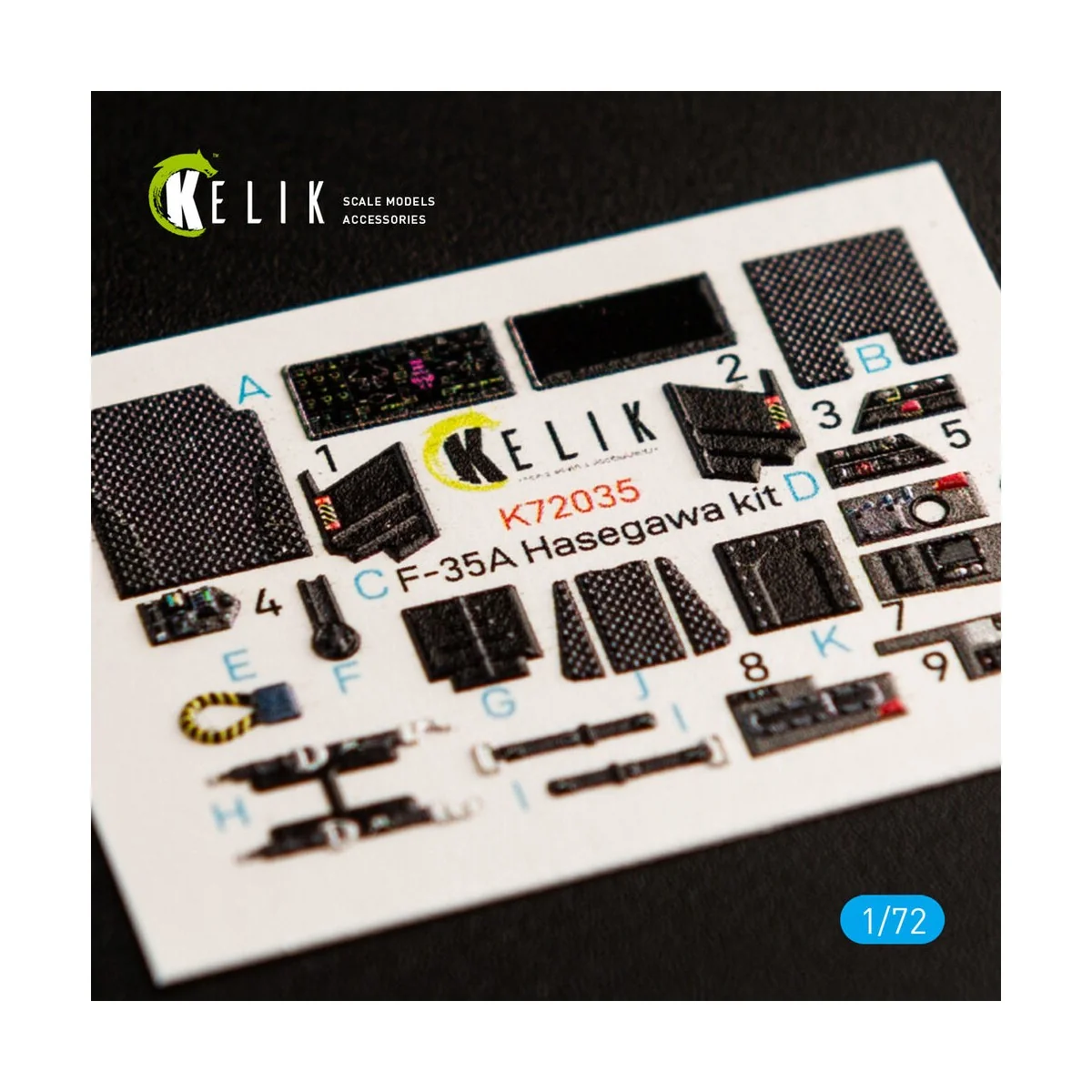 F-35A interior 3D decals for Hasegawa kit, 1/72 - Kelik K72035 F-35A interior 3D decals for Hasegawa kit, 1/72 - Kelik K72035