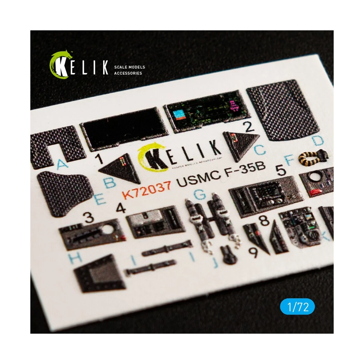 F-35B interior 3D decals for Academy kit, 1/72 - Kelik K72037 F-35B interior 3D decals for Academy kit, 1/72 - Kelik K72037