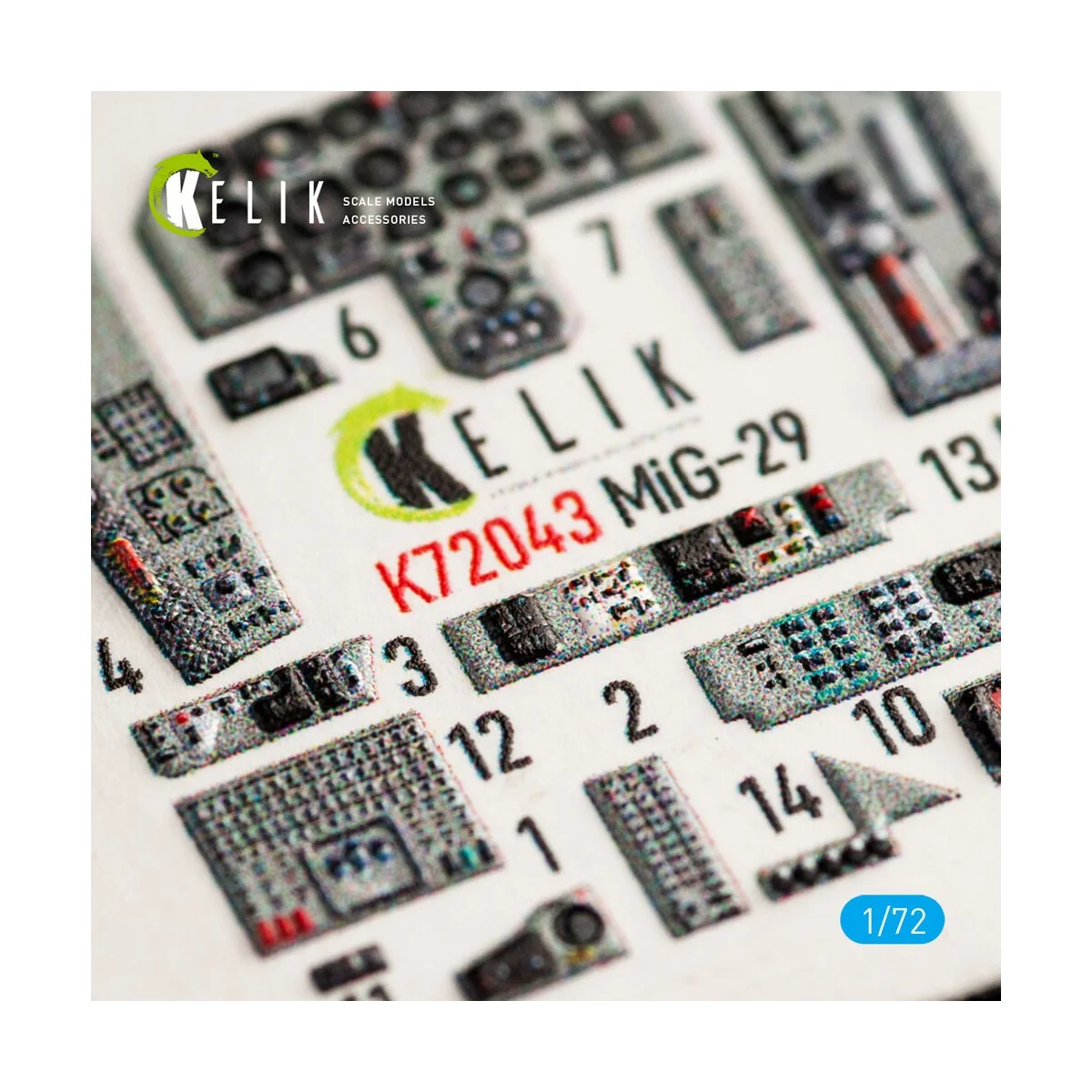MiG-29 Fulcrum-A 9-12 interior 3D decals for GWH kit - Kelik K72043 MiG-29 Fulcrum-A 9-12 interior 3D decals for GWH kit - Kelik K72043