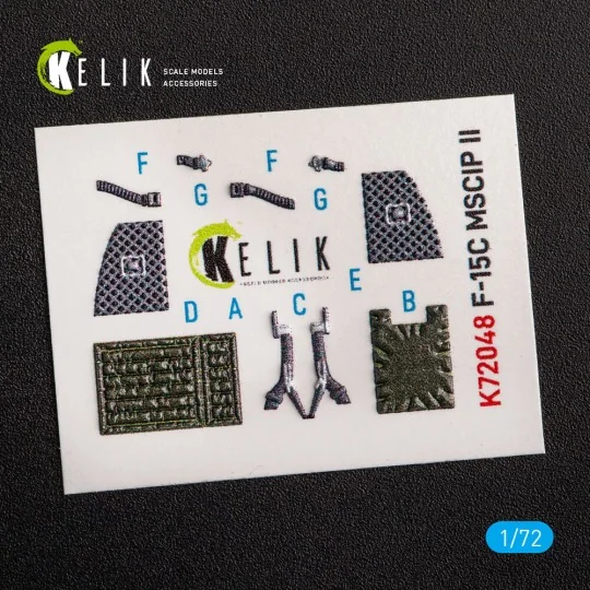 F-15C MSIP II Eagle interior 3D decals for GWH, 1/72 - Kelik K72048 F-15C MSIP II Eagle interior 3D decals for GWH, 1/72 - Kelik K72048