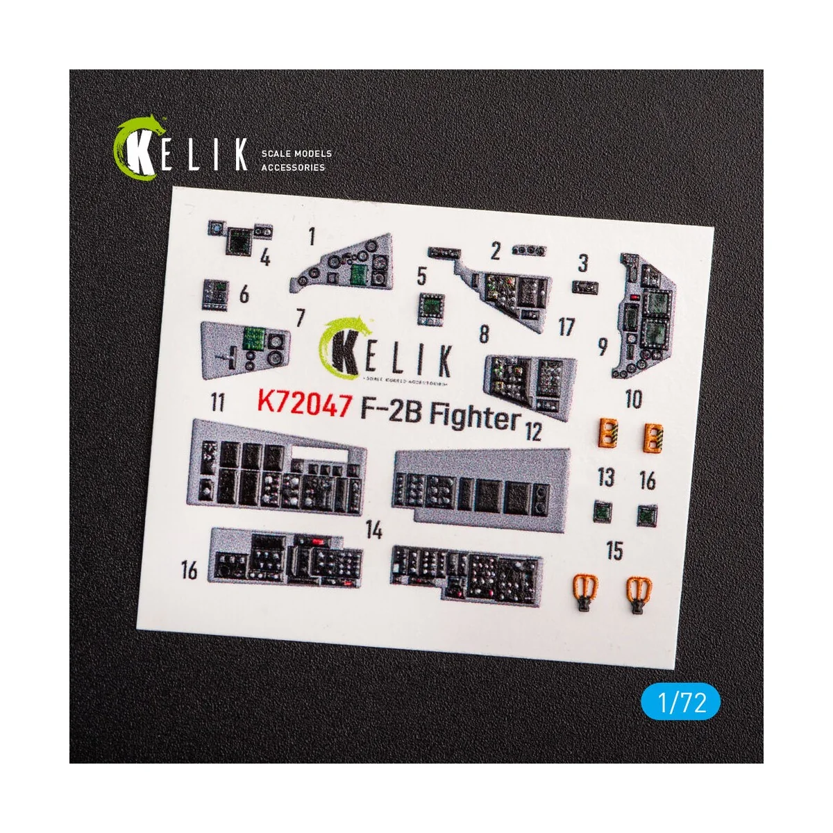 JASDF F-2B Fighter interior 3D decals for FineMolds kit, 1/72 - Kel...
