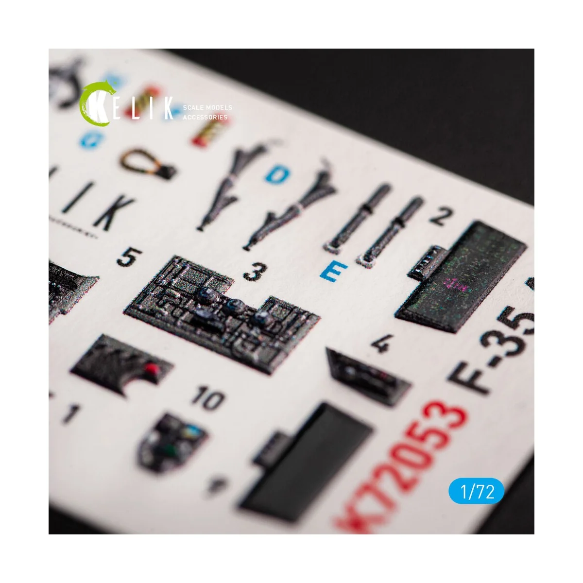 F-35A interior 3D decals for Tamiya kit, 1/72 - Kelik K72053