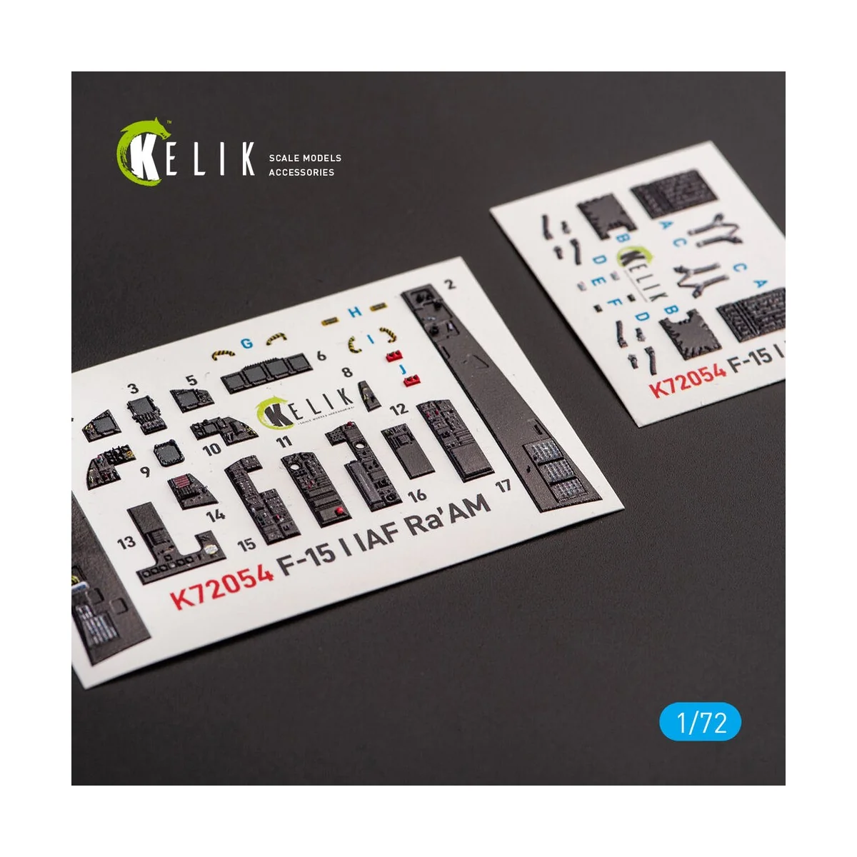 F-15I IAF Ra`am - interior 3D decals for GWH kit, 1/72 - Kelik K72054