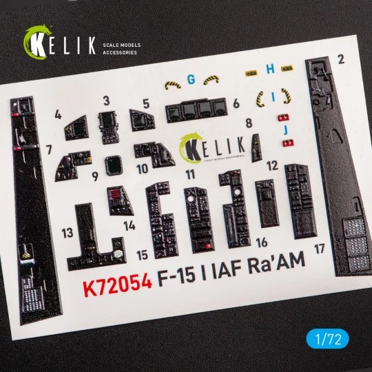F-15I IAF Ra`am - interior 3D decals for GWH kit, 1/72 - Kelik K72054