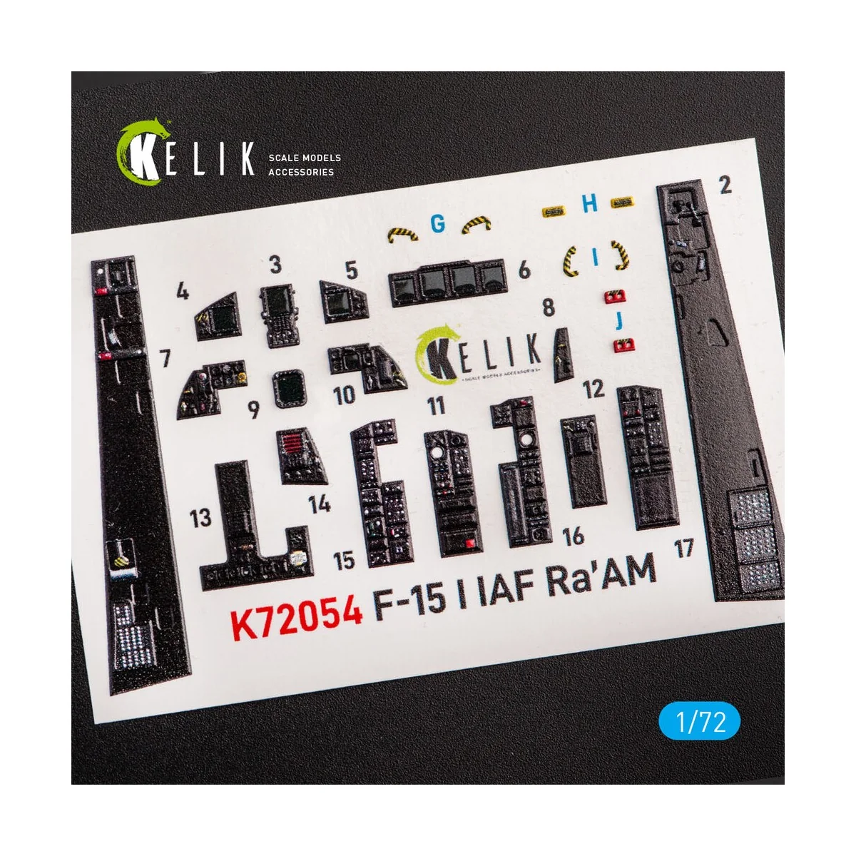 F-15I IAF Ra`am - interior 3D decals for GWH kit, 1/72 - Kelik K72054