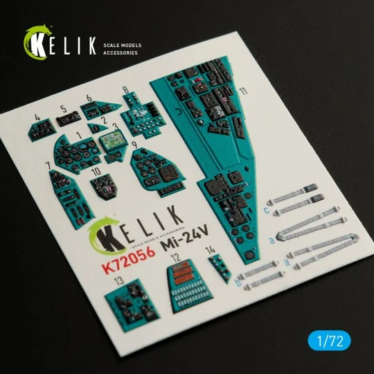 Mi-24V interior 3D decals for HobbyBoss kit, 1/72 - Kelik K72056 Mi-24V interior 3D decals for HobbyBoss kit, 1/72 - Kelik K72056