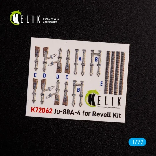 Junkers JU 88 A-4 interior 3D decals for Revell kit, 1/72 - Kelik K... Junkers JU 88 A-4 interior 3D decals for Revell kit, 1/72 - Kelik K...