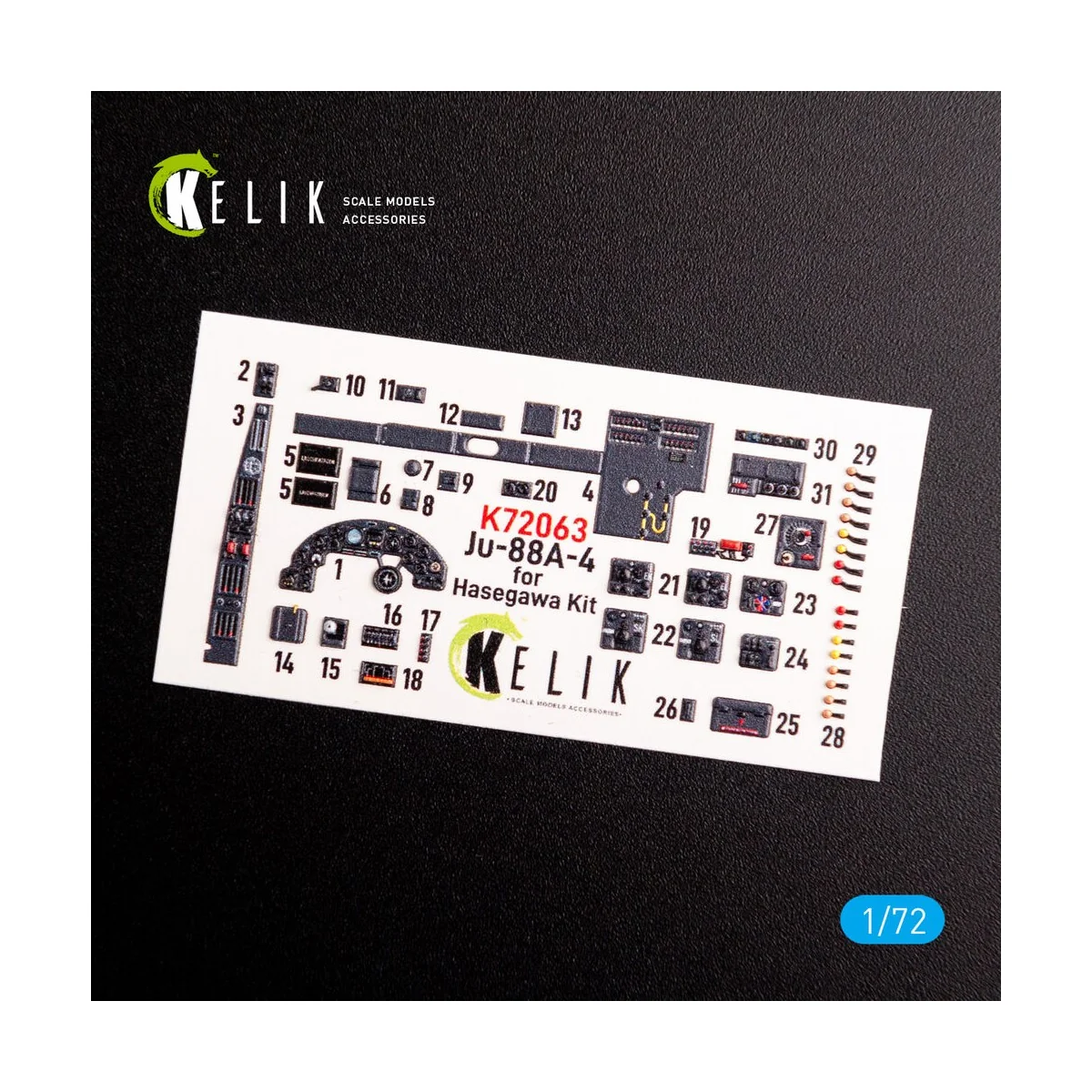 Junkers JU 88 A-4 interior 3D decals for Hasegawa kit - Kelik K72063