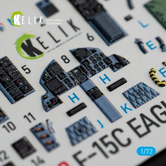 F-15C Strike Eagle interior 3D decals for Hasegawa kit - Kelik K72072 F-15C Strike Eagle interior 3D decals for Hasegawa kit - Kelik K72072