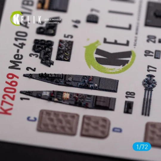 Messerschmitt Me410A-1 interior 3D decals for Airfix kit - Kelik K7...