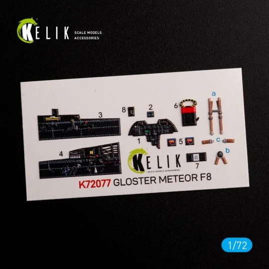 Gloster Meteor F.8 interior 3D decals for Airfix kit - Kelik K72077