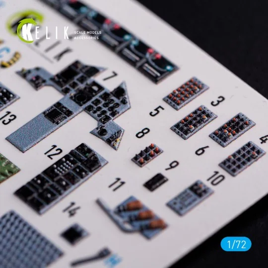 F-15C - interior 3D decals for FineMolds kit, 1/72 - Kelik K72091