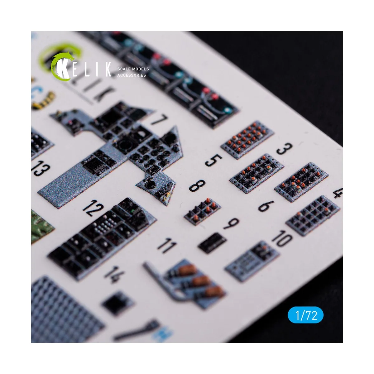 F-15C - interior 3D decals for FineMolds kit, 1/72 - Kelik K72091