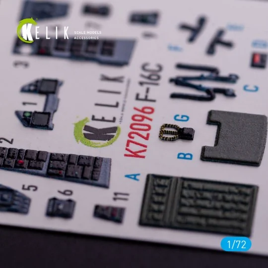 F-16C - interior 3D decals for Hasegawa kit - Kelik K72096 F-16C - interior 3D decals for Hasegawa kit - Kelik K72096