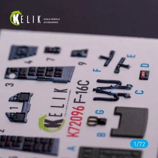 F-16C - interior 3D decals for Hasegawa kit - Kelik K72096 F-16C - interior 3D decals for Hasegawa kit - Kelik K72096