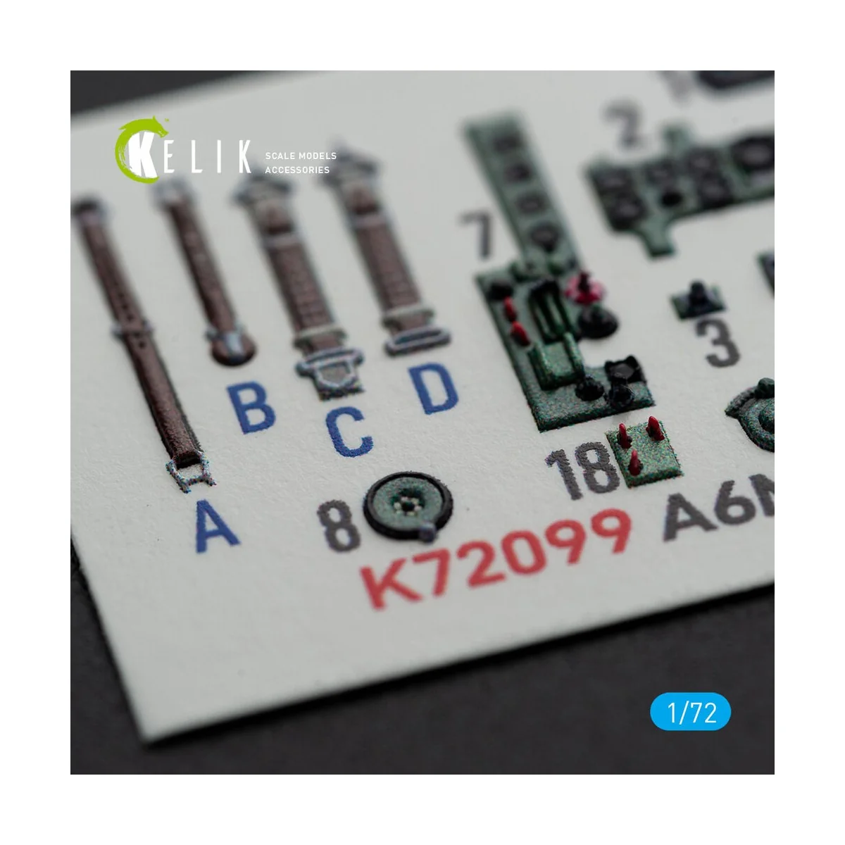 A6M5 Zero - interior 3D decals for Tamiya kit - Kelik K72099