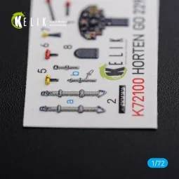 Horten Go 229 interior 3D decals for Revell kit, 1/72 - Kelik K72100