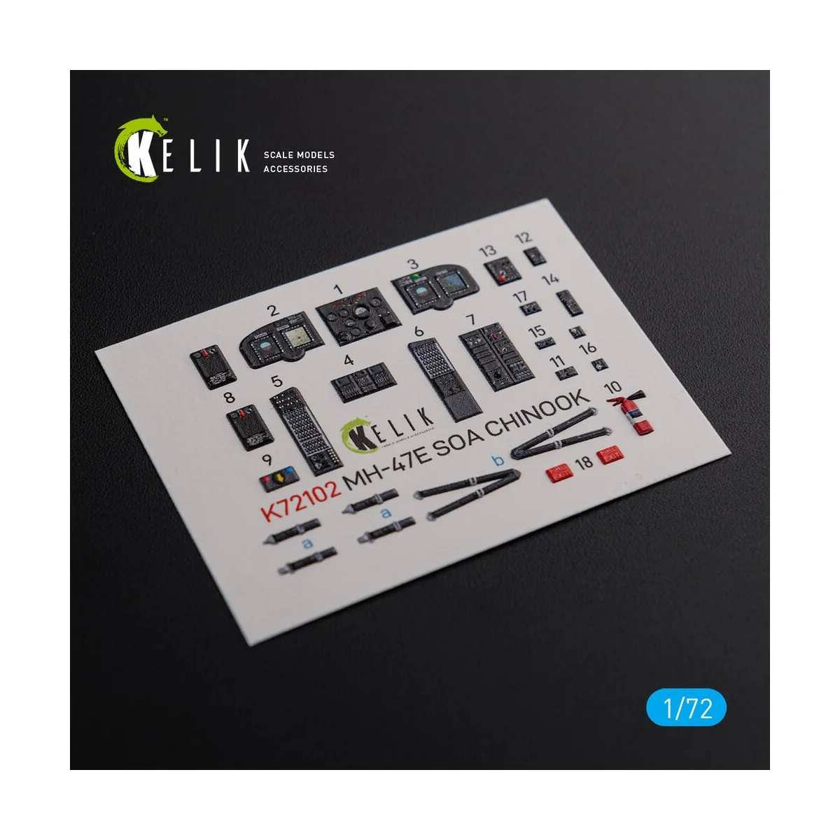 MH-47E interior 3D decals for Italeri kit, 1/72 - Kelik K72102