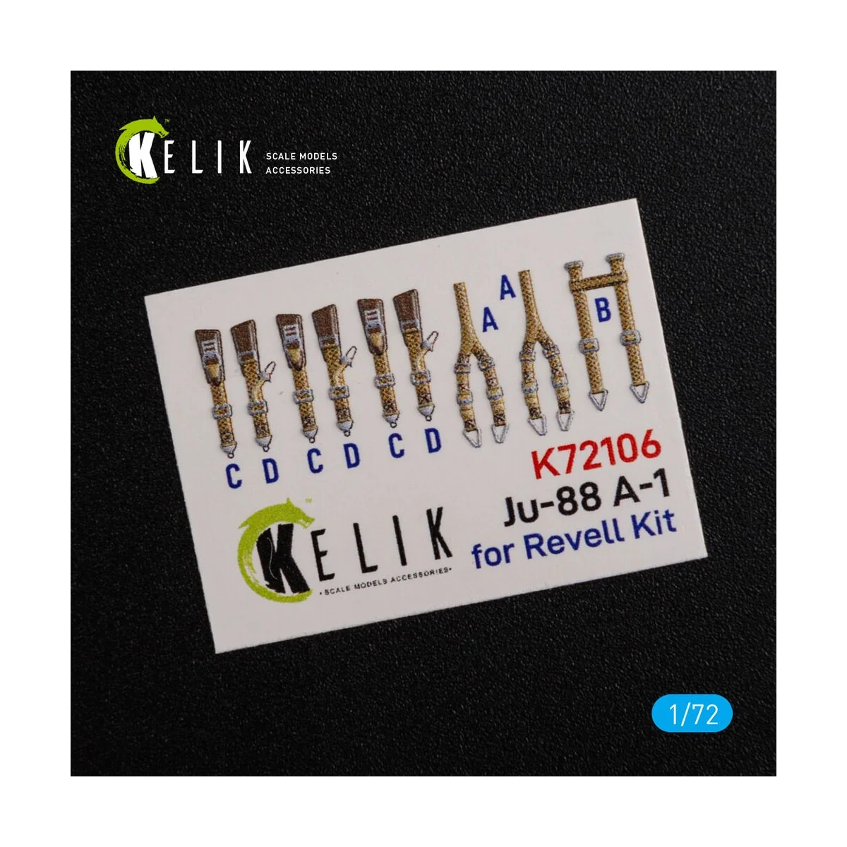 Ju-88 A-1 interior 3D decals for Revell kit, 1/72 - Kelik K72106