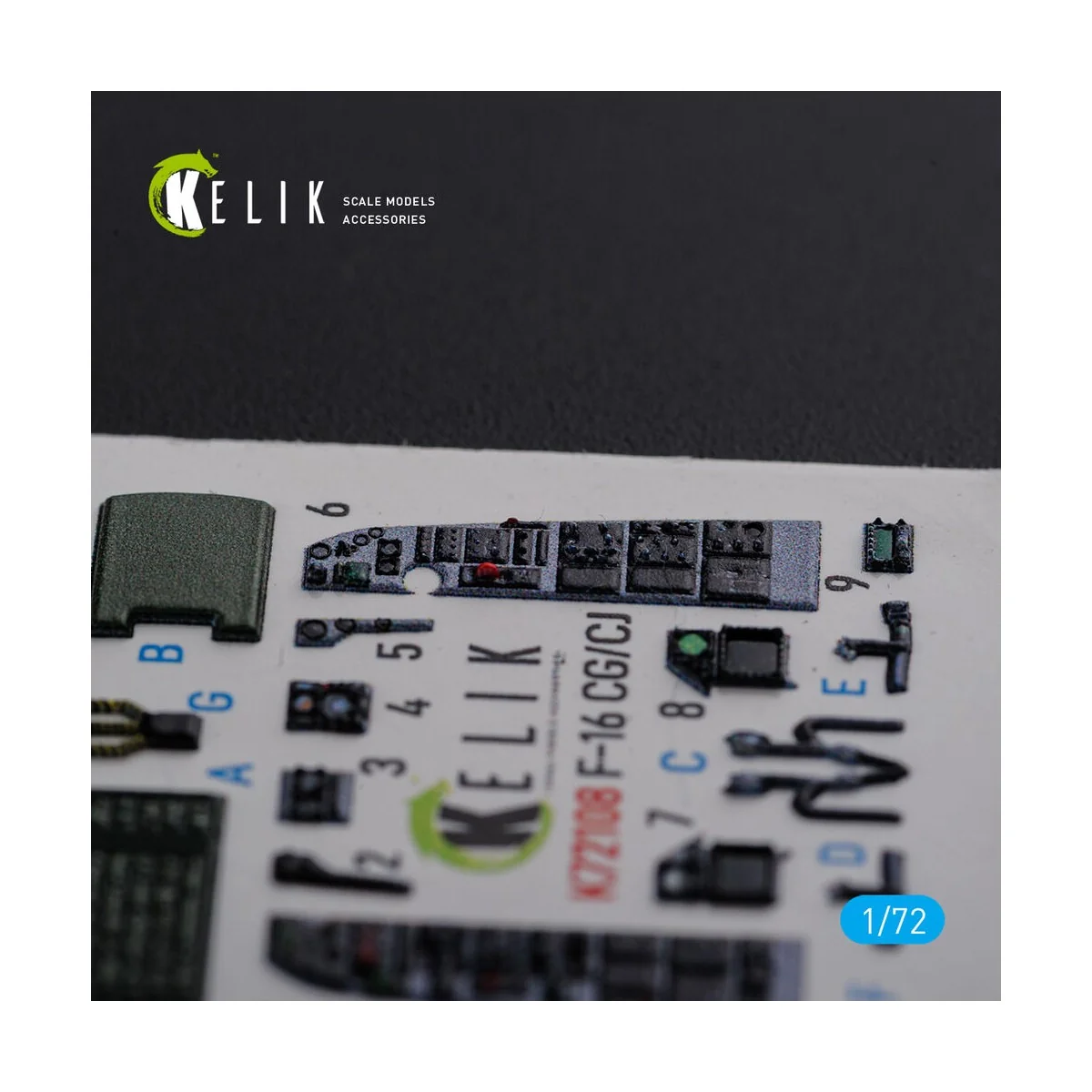 F-16 CG/CJ interior 3D decals for Academy kit - Kelik K72108