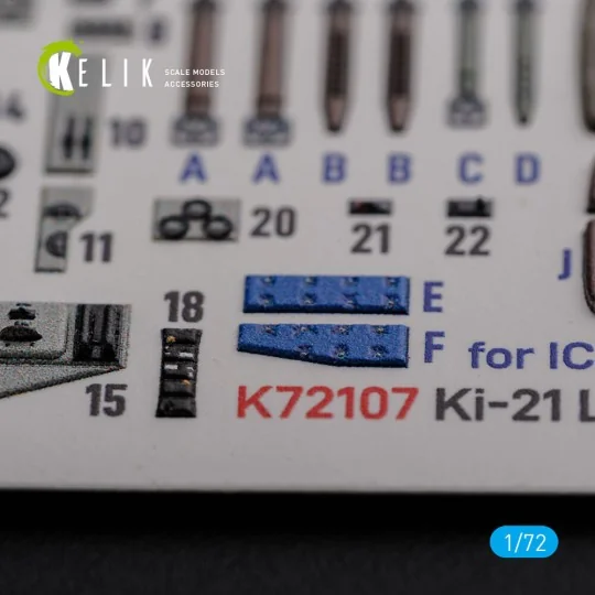KI-21 interior 3D decals for ICM kit - Kelik K72107