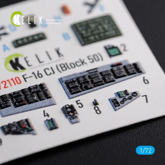 F-16 CJ (Block 50) interior 3D decals for Tamiya kit, 1/72 - Kelik ... F-16 CJ (Block 50) interior 3D decals for Tamiya kit, 1/72 - Kelik ...