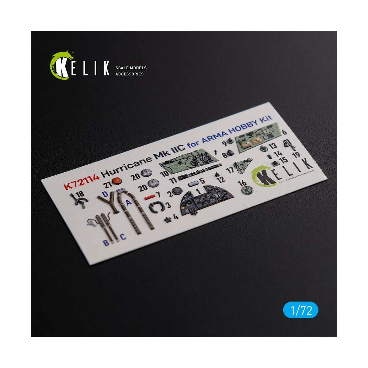 Hurricane Mk IIC interior 3D decals for Arma Hobby kit - Kelik K72114 Hurricane Mk IIC interior 3D decals for Arma Hobby kit - Kelik K72114