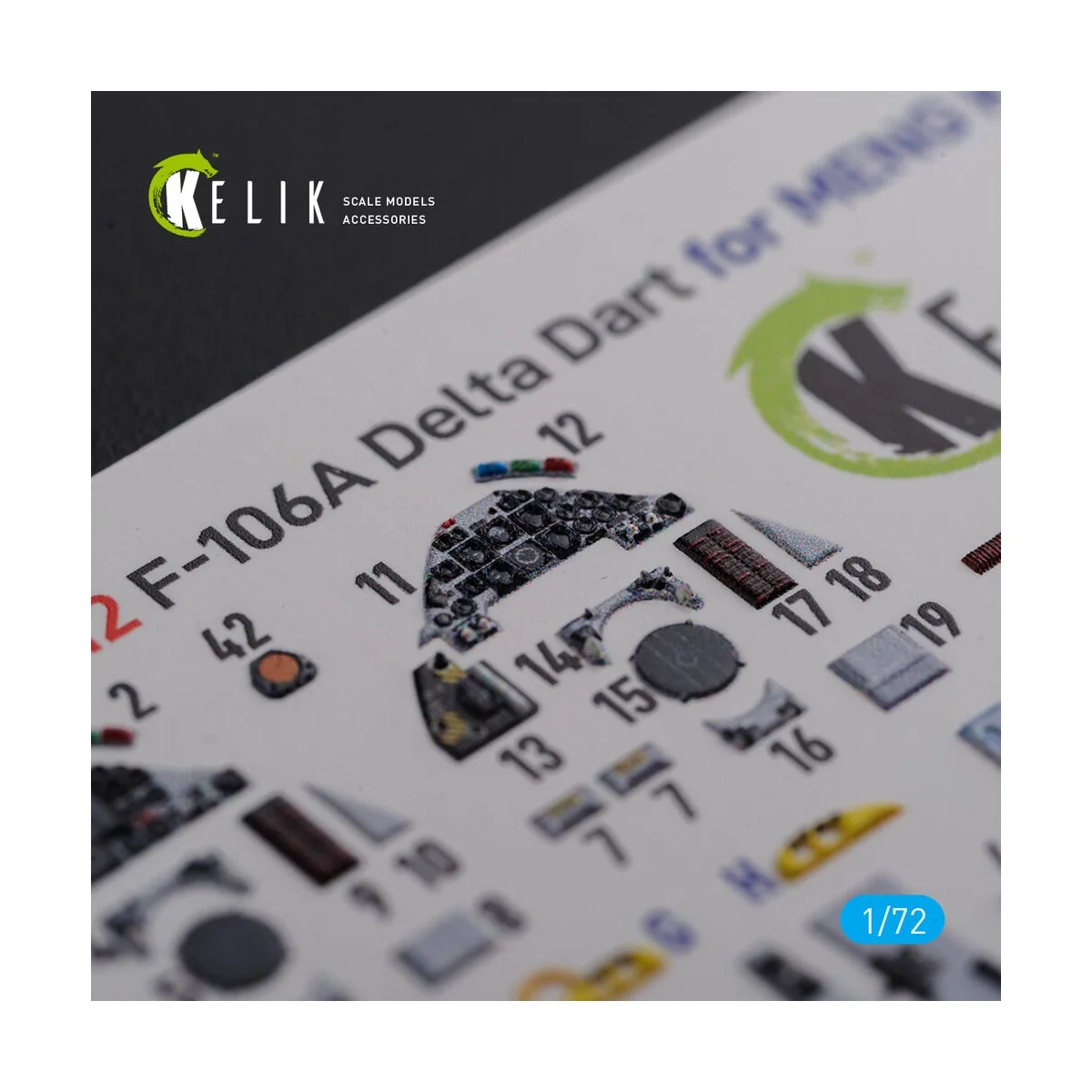 F-106A Delta Dart interior 3D decals for Meng kit, 1/72 - Kelik K72112 F-106A Delta Dart interior 3D decals for Meng kit, 1/72 - Kelik K72112