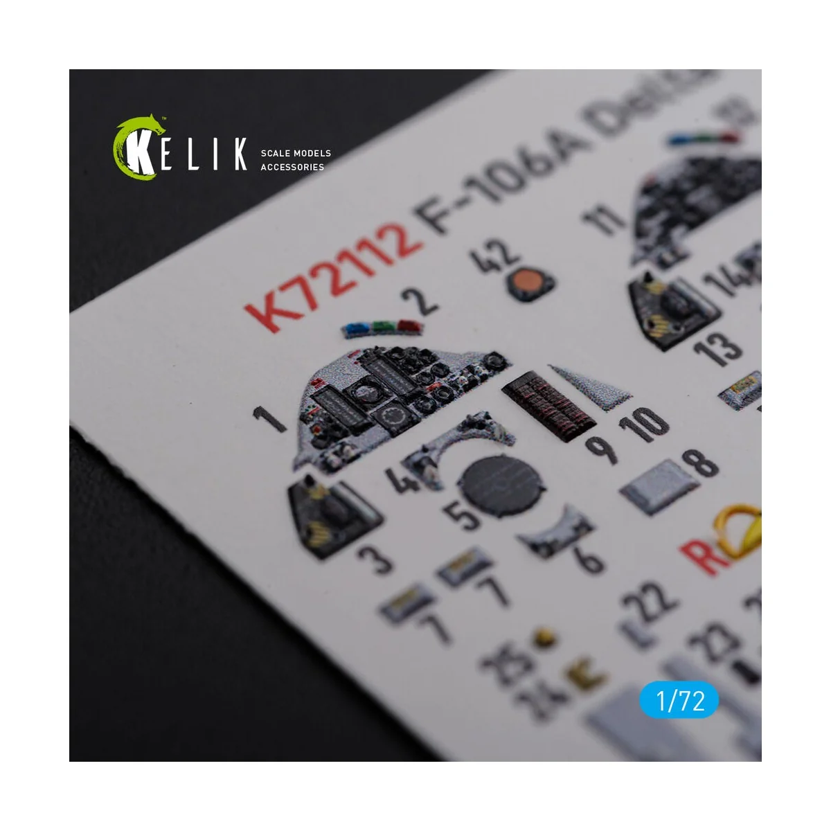 F-106A Delta Dart interior 3D decals for Meng kit, 1/72 - Kelik K72112 F-106A Delta Dart interior 3D decals for Meng kit, 1/72 - Kelik K72112