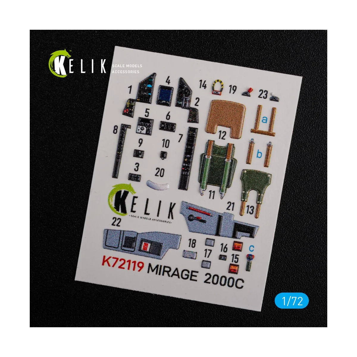 Mirage 2000C interior 3D decals forModelSvit kit, 1/72 - Kelik K72119