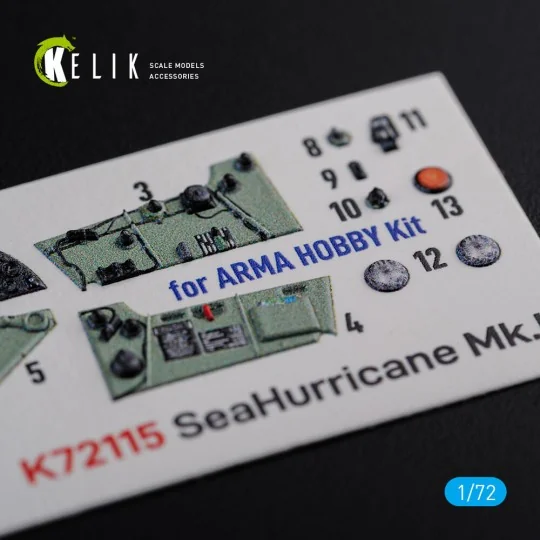 Sea Hurricane Mk I interior 3D decals for Arma Hobby kit - Kelik K7...