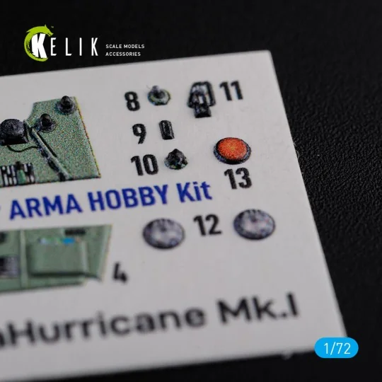 Sea Hurricane Mk I interior 3D decals for Arma Hobby kit - Kelik K7...