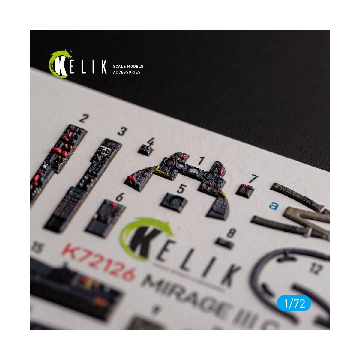 MIRAGE III C - interior 3D decals for Modelsvit kit, 1/72 - Kelik K...