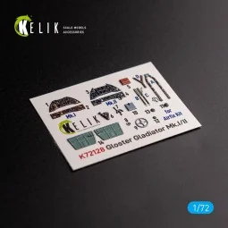 Gloster Gladiator Mk.I/II - interior 3D decals for Airfix kit, 1/72...