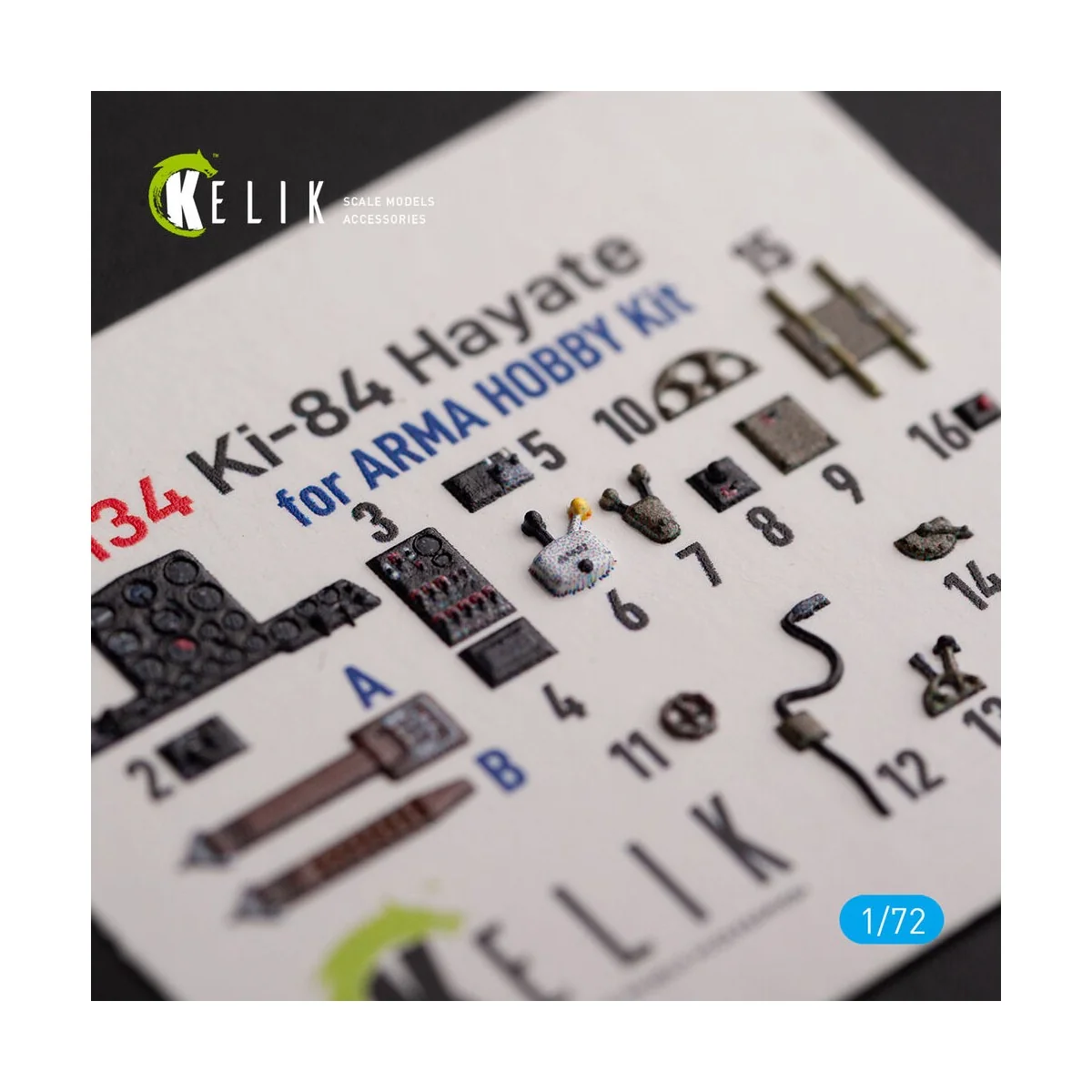 Ki-84 Hayate - interior 3D decals for Arma Hobby kit - Kelik K72134