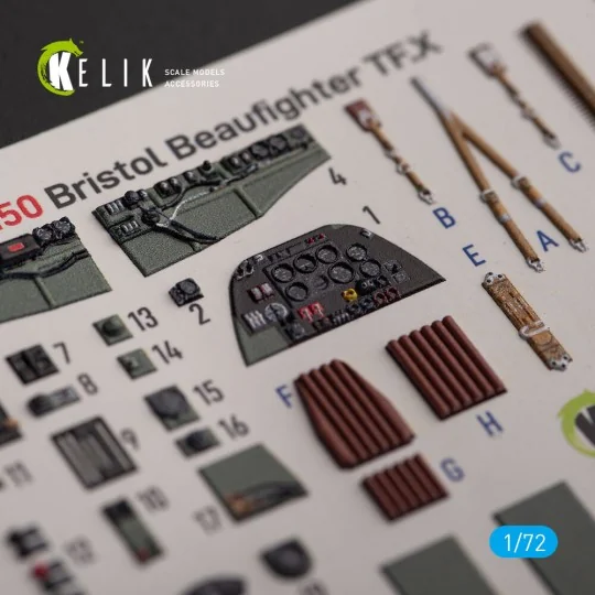 Bristol Beauhfighter TF.X - interior 3D decals for Airfix kit, 1/72...