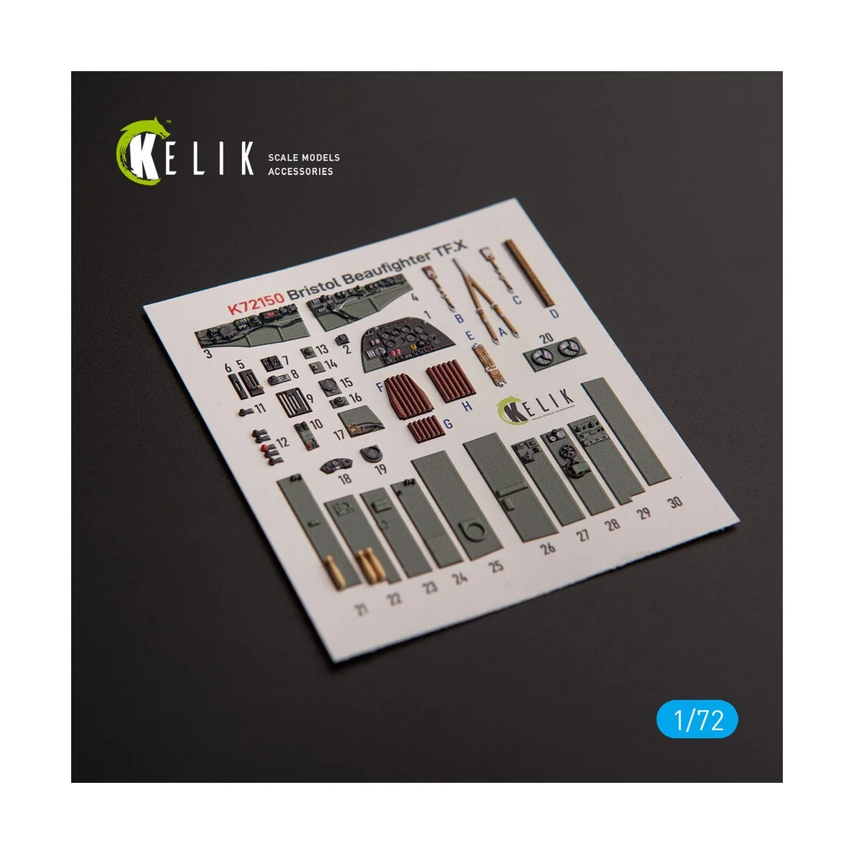 Bristol Beauhfighter TF.X - interior 3D decals for Airfix kit, 1/72...