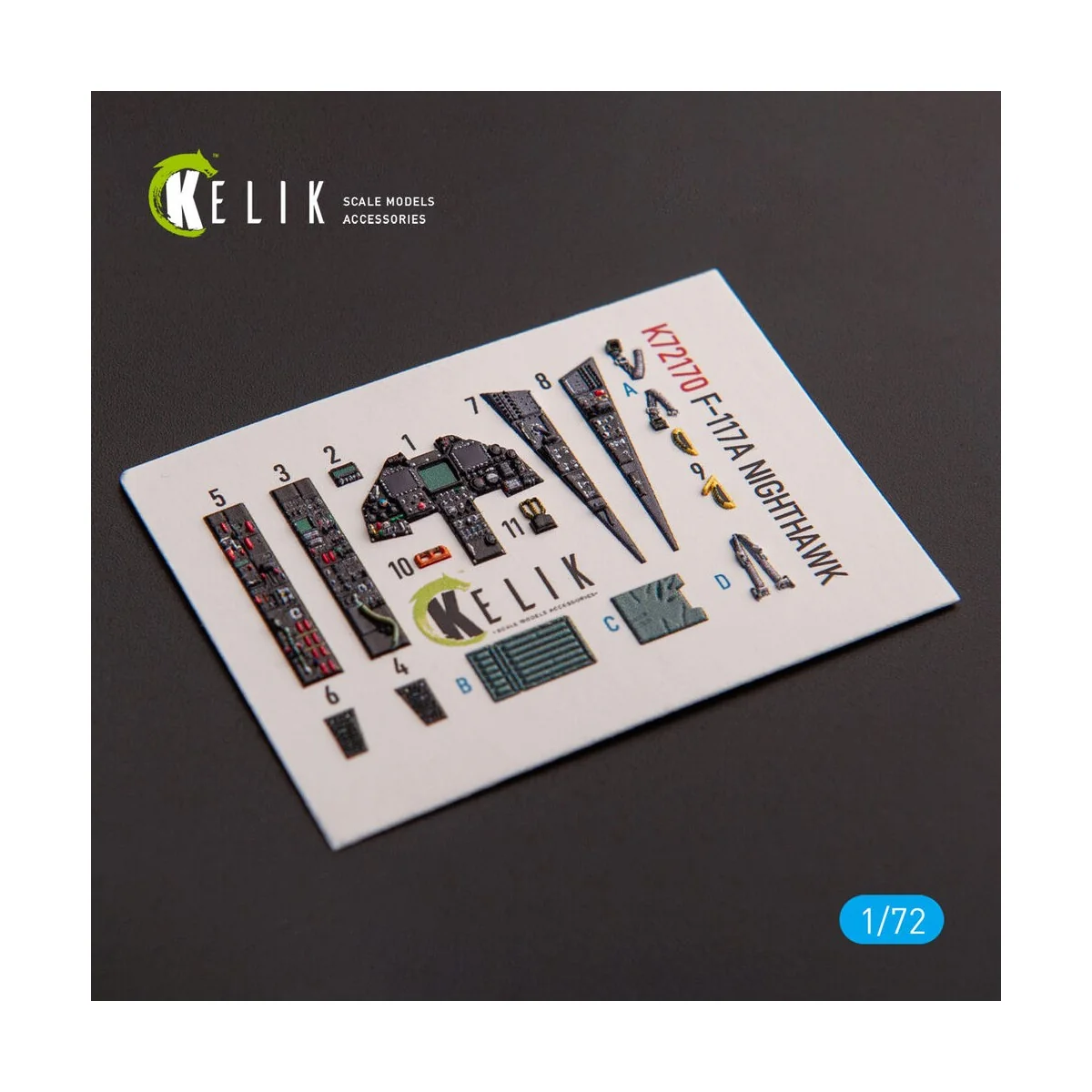 F-117A NIGHTHAWK - interior 3D decals for Hasegawa kit, 1/72 - Keli...