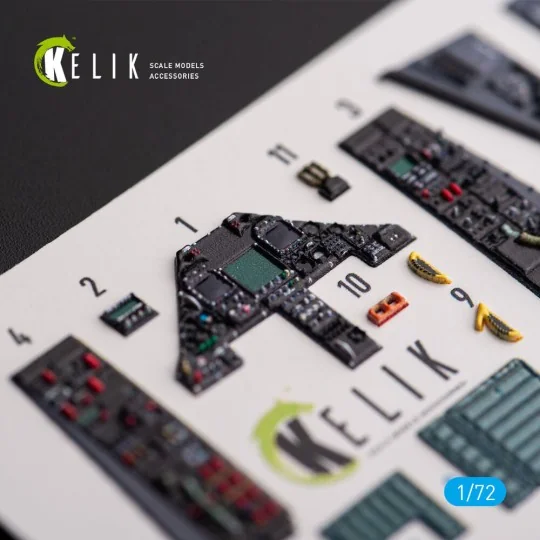 F-117A NIGHTHAWK - interior 3D decals for Academy kit, 1/72 - Kelik...