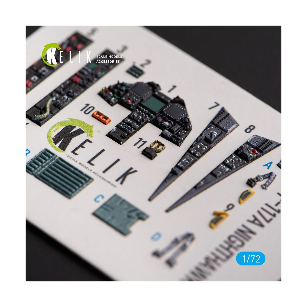 F-117A NIGHTHAWK - interior 3D decals for Hasegawa kit, 1/72 - Keli...