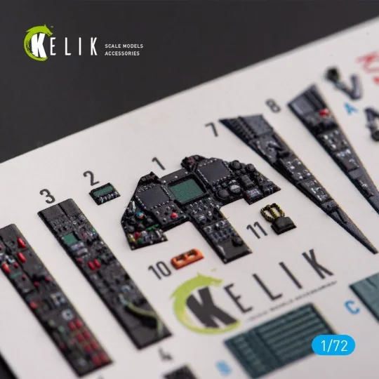 F-117A NIGHTHAWK - interior 3D decals for Hasegawa kit - Kelik K72170