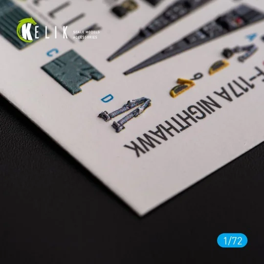 F-117A NIGHTHAWK - interior 3D decals for Hasegawa kit, 1/72 - Keli...