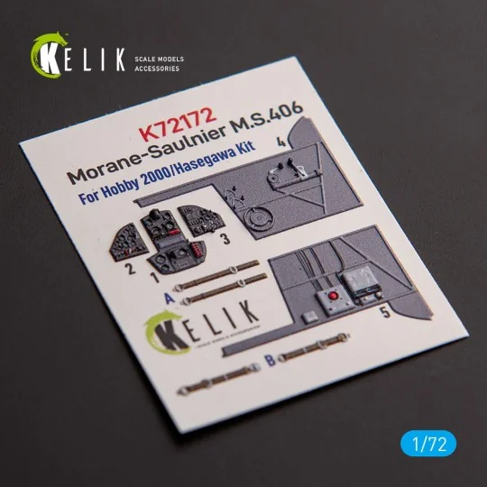 Morane-Saulnier M.S.406 - interior 3D decals for Hobby 2000/Hasegaw...