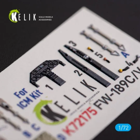 FW-189C/V-6 - interior 3D decals for ICM kit, 1/72 - Kelik K72175
