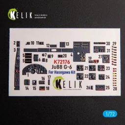 Ju88 G-6 - interior 3D decals for Hasegawa kit - Kelik K72176