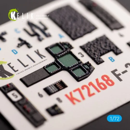 F-22A Raptor - interior 3D decals for Academy kit, 1/72 - Kelik K72168