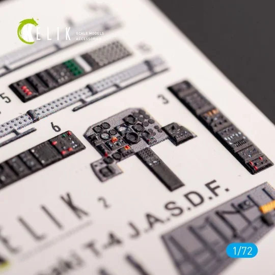 Kawasaki T-4 - interior 3D decals for Hasegawa kit, 1/72 - Kelik K7...